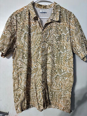 Columbia Men's PFG Bahama II Short Sleeve Shirt Bahama II Geometric Shirt Brown